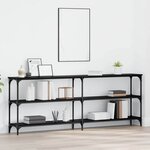 vidaXL Table console avec étagère Chêne noir 200 x 29 x 75 cm