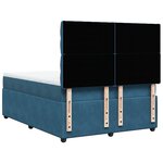 vidaXL Sommier à lattes de lit et matelas Bleu foncé 160x200cm Velours