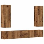 vidaXL Meubles TV muraux 5 Pièces vieux bois bois d'ingénierie