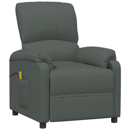 vidaXL Fauteuil de massage Gris foncé Tissu