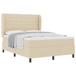 vidaXL Lit à ressorts avec matelas Crème 140 x 190 cm tissu