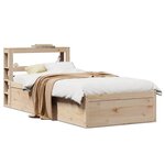 vidaXL Cadre de lit avec tête de lit 90x190 cm bois de pin massif