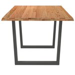 vidaXL Table à manger avec bord naturel 180x100x74cm bois massif chêne