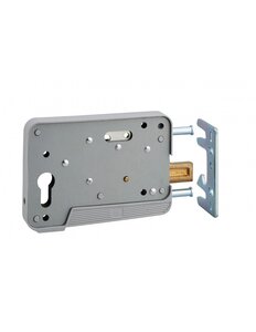 THIRARD - Boitier de serrure en applique à double entrée pour portillon  réversible  150x108mm  axe 130mm  gris - THIRARD