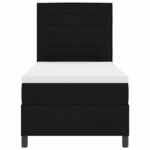 vidaXL Lit à ressorts avec matelas avec LED Noir 80 x 200 cm tissu
