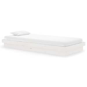 vidaXL Cadre de lit Blanc Bois massif 90x200 cm