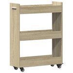 vidaXL Armoire avec roues chêne sonoma 60x22x79 cm bois d'ingénierie