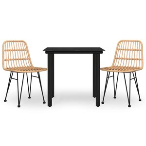 vidaXL Ensemble à manger de jardin 3 Pièces Résine tressée