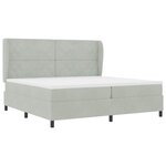 vidaXL Lit à ressorts avec matelas Gris clair 200 x 200 cm Velours
