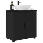 vidaXL Cabinet de salle de bain avec stockage Noir 61 x 35 x 64 cm