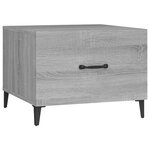 vidaXL Tables basses avec pieds en métal 2 Pièces Sonoma gris 50x50x40 cm