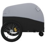 vidaXL Remorque de vélo noir et gris 30 kg fer