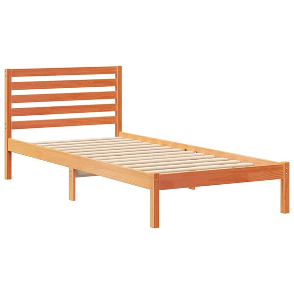 vidaXL Cadre de lit Marron cire 80 x 220 cm Bois massif en pin