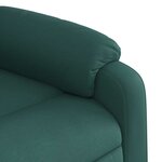 vidaXL Fauteuil inclinable de massage vert foncé tissu