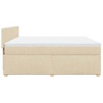 vidaXL Sommier à lattes de lit avec matelas Crème 200x200 cm Tissu