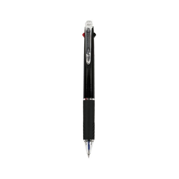 stylo roller rétractable Jetstream 3 couleurs d'écriture, pointe moyenne de 1 mm, corps noir, couleurs d'écriture : noir, bleu et rouge