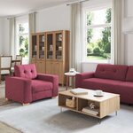 vidaXL Ensemble de Canapés avec coussin 3 Pièces Bordeaux tissu