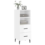 vidaXL Buffet Blanc brillant 34 5x34x90 cm Bois d'ingénierie