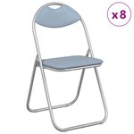 vidaXL Chaise pliante 8 pc Simili cuir Gris 48 x 43 5 x 81 cm