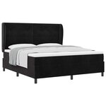 vidaXL Lit à ressorts avec matelas Noir 200 x 180 cm Velours