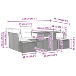 vidaXL Ensemble de salle à manger pour jardin 9 Pièces Noir et Marron