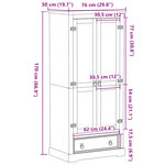 vidaXL Garde-robe Corona 76x50x170 cm bois de pin massif
