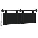vidaXL Tête de lit suspendue Avec lumière LED Noir Simili cuir