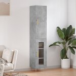 vidaXL Buffet haut Gris béton 34 5x34x180 cm Bois d'ingénierie