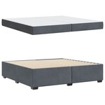 vidaXL Cadre de lit avec matelas Gris foncé 200 x 200 cm Velours
