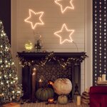 vidaXL Figures d'étoiles de Noël avec 48 LED 3 Pièces Blanc chaud 56 cm