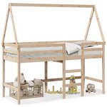 vidaXL Lit superposé et échelle et toit 90x190 cm bois de pin massif