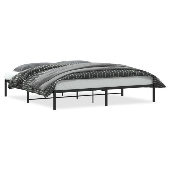 vidaXL Cadre de lit métal sans matelas noir 200x200 cm