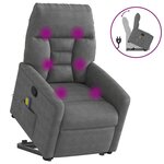 vidaXL Fauteuil inclinable de massage gris foncé tissu microfibre
