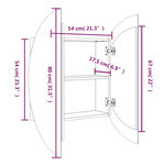 vidaXL Armoire de salle de bain miroir rond et LED Chêne 54x54x17 5 cm