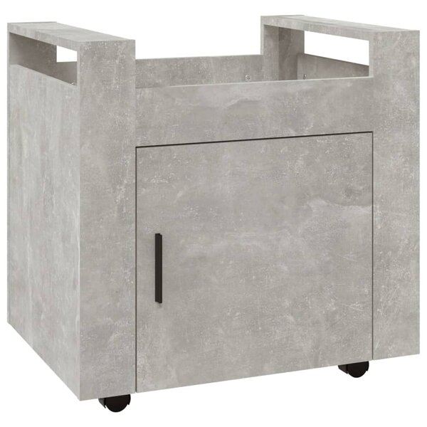 vidaXL Chariot de bureau Gris béton 60x45x60 cm Bois d'ingénierie