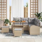 vidaXL Ensemble de canapé de jardin 8 Pièces Beige et Gris clair