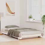 vidaXL Cadre de lit surélevé Blanc 90 x 190 cm Bois massif en pin
