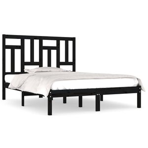 vidaXL Cadre de lit Noir Bois de pin massif 200x200 cm