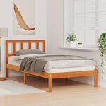 vidaXL Cadre de lit Marron cire 90 x 190 cm Bois massif en pin