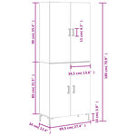 vidaXL Buffet haut Gris béton 69 5x34x180 cm Bois d'ingénierie