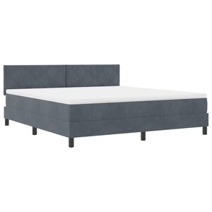 vidaXL Lit à ressorts avec matelas et LED Gris foncé 180x200 cm Velours