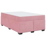 vidaXL Cadre de lit avec matelas Rose 120 x 200 cm Velours
