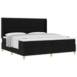 vidaXL Lit à ressorts avec matelas Noir 200 x 200 cm tissu