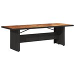 vidaXL Table de jardin et dessus en bois d'acacia noir résine tressée