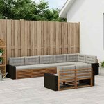 vidaXL Ensemble de canapés d'extérieur 8 Pièces Naturel et gris clair