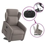 vidaXL Fauteuil inclinable électrique taupe tissu