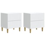 vidaXL Cabinet de chevet avec tiroir 2 Pièces Blanc 43 x 34 5 x 48 cm