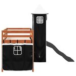 vidaXL Lit mezzanine enfants avec tour blanc/noir 90x190 cm pin massif