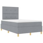 vidaXL Lit à ressorts avec matelas & Tissu gris clair 120x190 cm