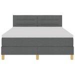 vidaXL Lit à ressort LED avec matelas Gris foncé 140 x 200 cm tissu